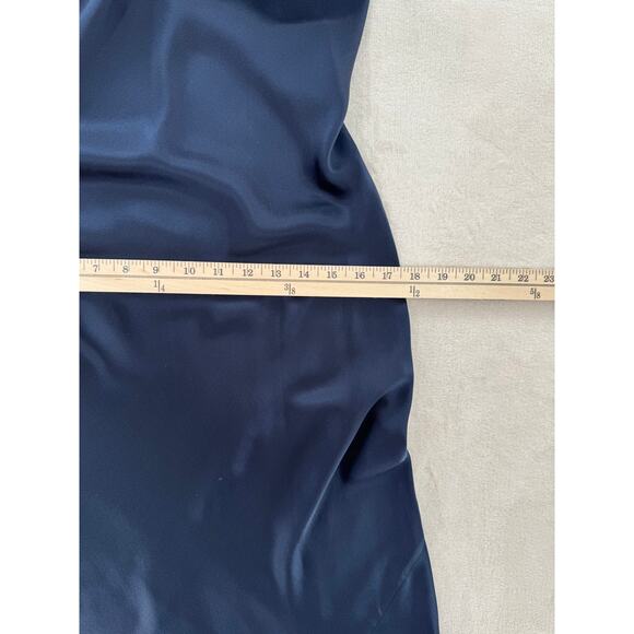 Quince Silk Slip Dress Navy Blue Sleeveless Sheath Washable Silk Midi M NWOT - Picture 8 of 9